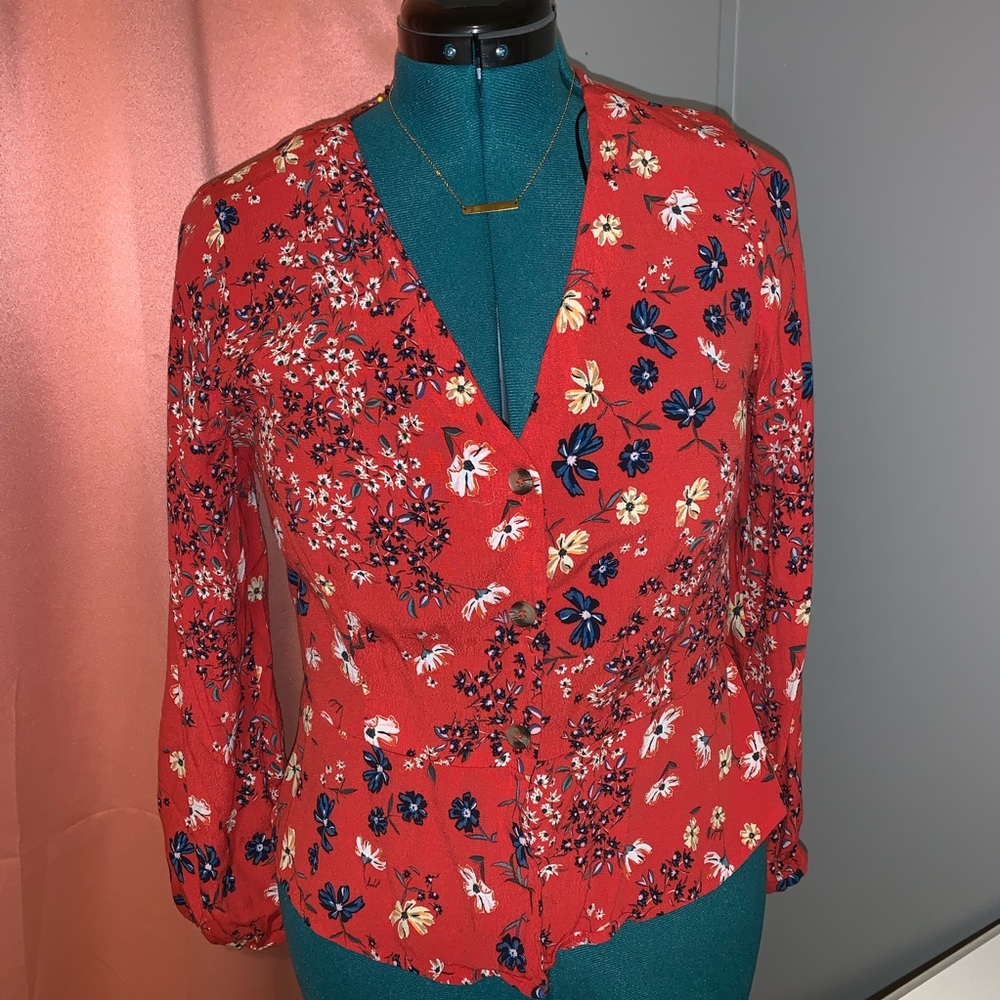 H&M Floral Button Up Shirt